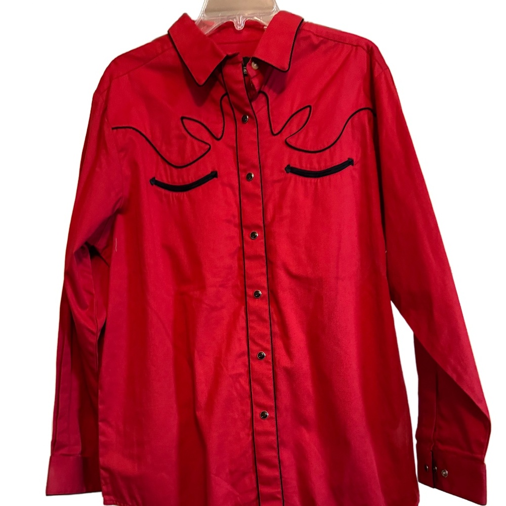 COPY - Women's Western Express Red And Black Long Sleeve Shirt Size S Black P…